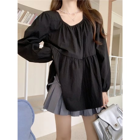 gathered tunic blouse　/3color　un1757