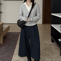 wide A-line pants /3color　un1636
