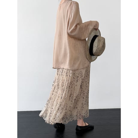 muse pleats leopard skirt　un2099