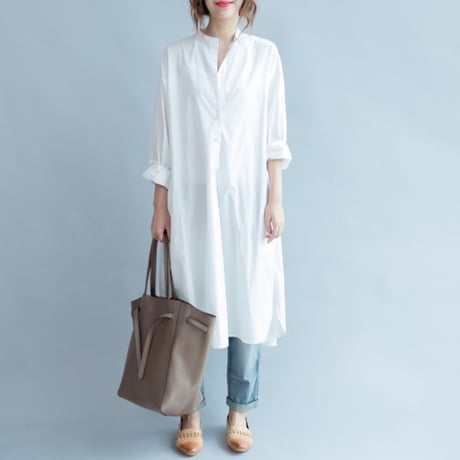 light cotton long shirt dress　un1853