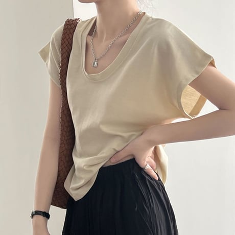 u-neck t-shirt /5color　un1038