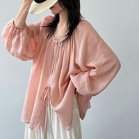 gathered ribbon blouse　/3color　un2015