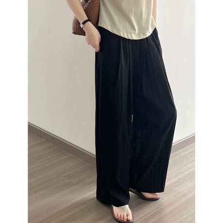 gather relaxed pants /4color　un1115