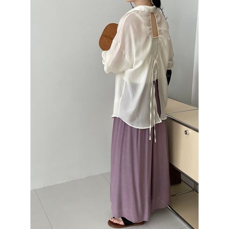 open back sheer shirt /3color　un1011