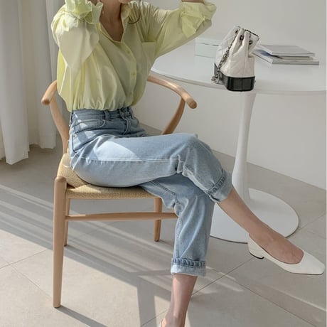 high waist denim pants　un1397