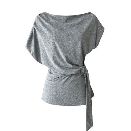 one shoulder drape belt top　/3color　un2003