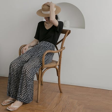 dot pattern relax pants　un1156