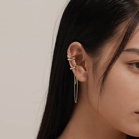 gold chain ear cuff　un1235