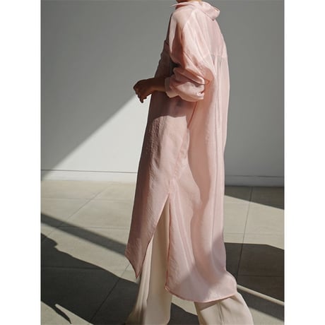 stand collar long shirt /2color　un1341