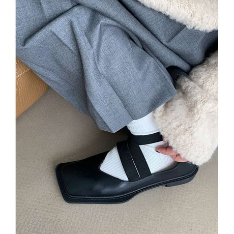square strap shoes /4color　un1186