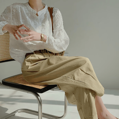 embroidered lace blouse　un1536