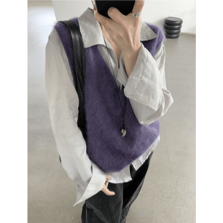 collarless cotton jacket /3color　un1640