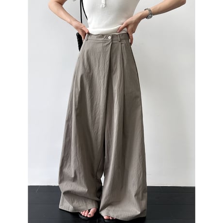 wide silhouette tuck pants　/3color　un2087
