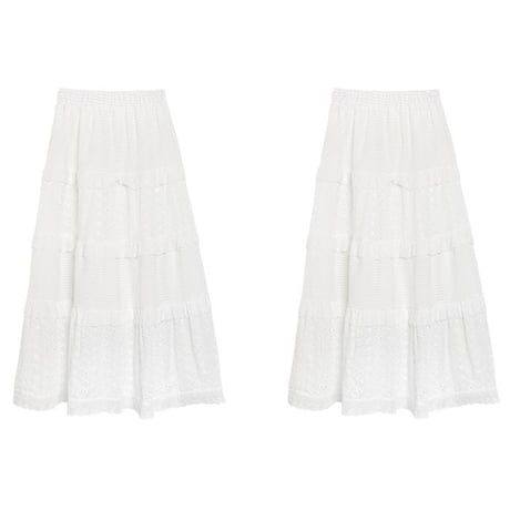patchwork tiered skirt　un1147