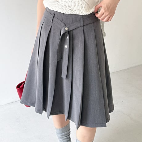 pleated wrap mini skirt　/2color　un1903