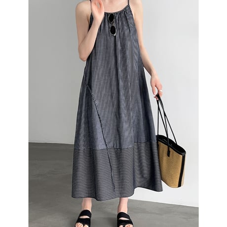 stripe airy camisole dress　/2color　un2111