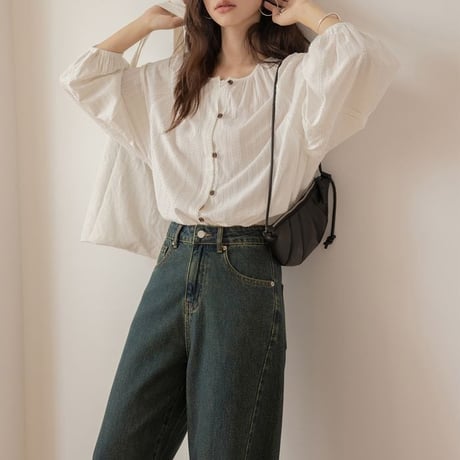 baloon sleave blouse /2color　un1057
