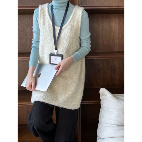 Knitted vest dress /3color　un1686
