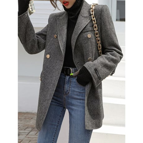 herringbone wool coat jacket　un1285
