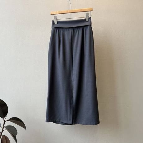 assynmetry tuck skirt /2color　un1137