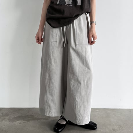 drawstring wide utility pants　/3color　un2006