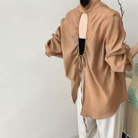 open back sheer shirt /3color　un1011