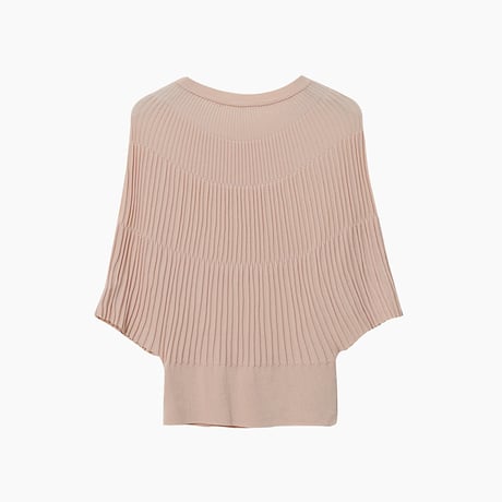rib knit puff sleeve top　/3color　un1900