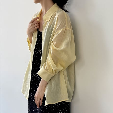 back ribbon sheer shirt　/3color　un2046