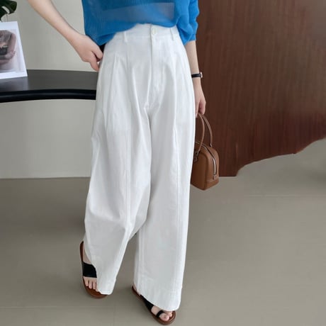 high waist tuck wide pants　un1114