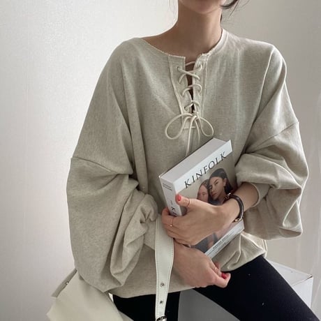 lace-up tops /2color　un1067