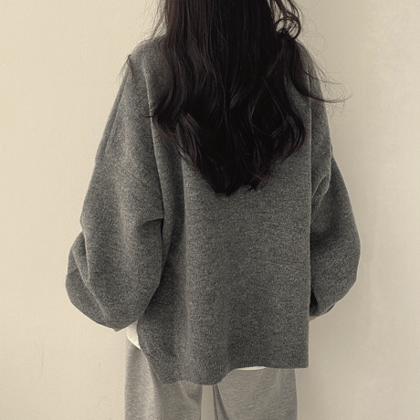lantern sleeve slit knit /3color　un1533