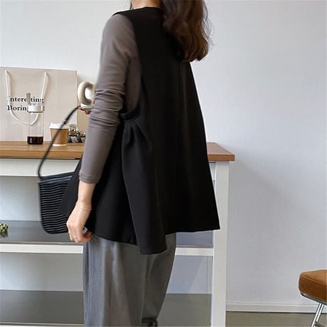 side gather midium vest /2color　un1004