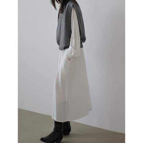 front button long shirt one piece dress　un1342