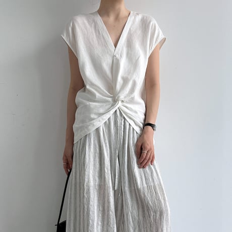 twist linen touch sleeveless blouse　/3color　un2018