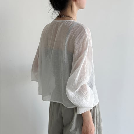 sheer airy cardigan blouse　/2color　un2021