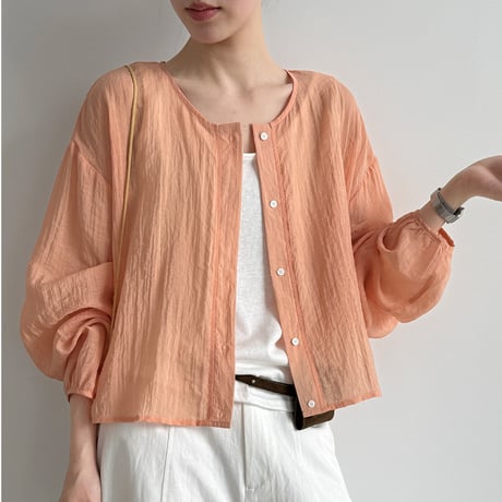 sheer airy cardigan blouse　/2color　un2021