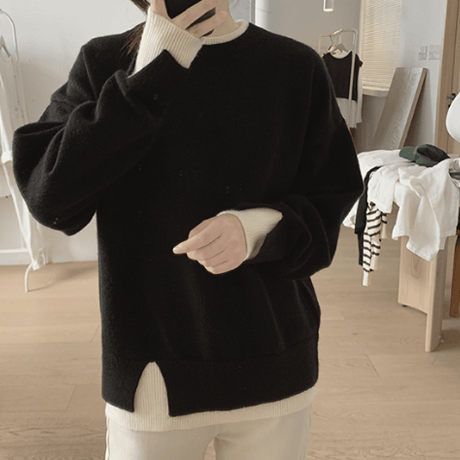 layered knit tops　un1490