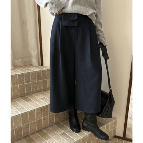 wide A-line pants /3color　un1636