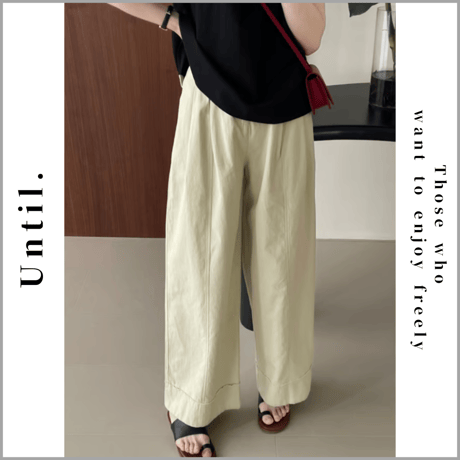 high waist tuck wide pants　un1114