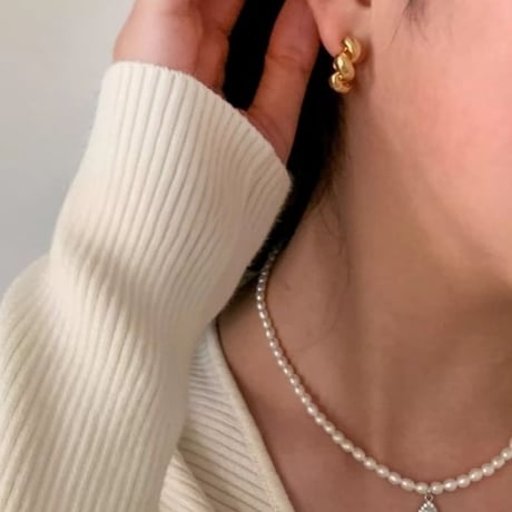 twist hoop pierce /2color　un1208