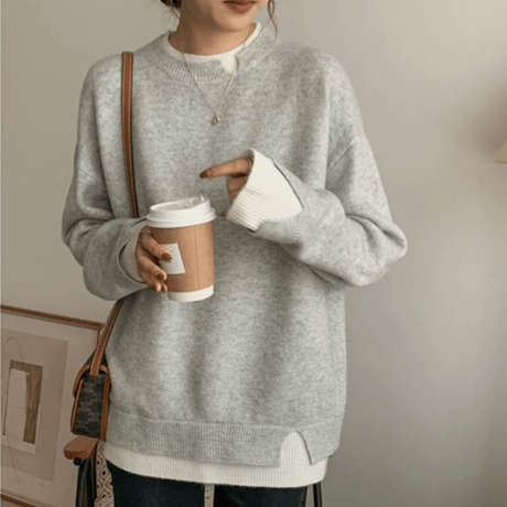 layered knit tops　un1490