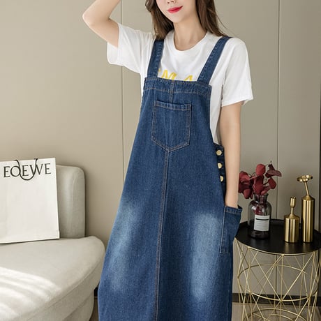 denim jumper skirt　un1747
