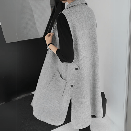 design button long gilet　un1284