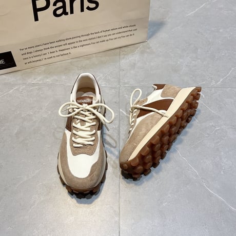 ★color block lace-up sneaker /2color　un1175
