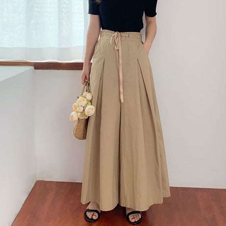wide pleated pants /2color　un1168