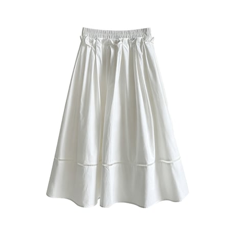 cotton lace line flare skirt　/2color　un2083