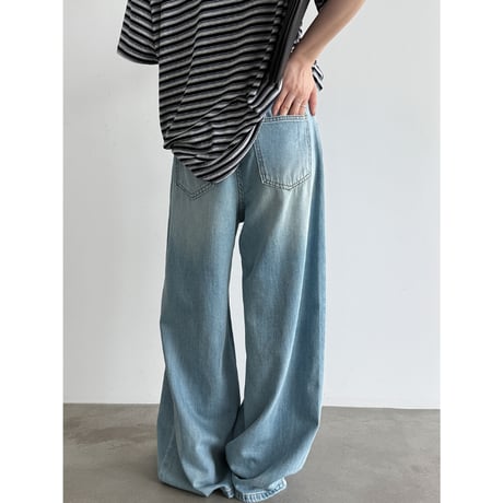 damage wide denim pants　un2026