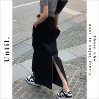 zip up back slit skirt　un1364