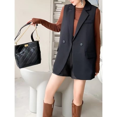 long tailored vest /2color　un1271