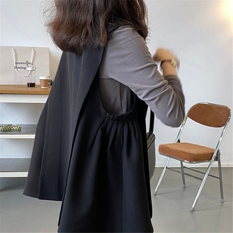 side gather midium vest /2color　un1004